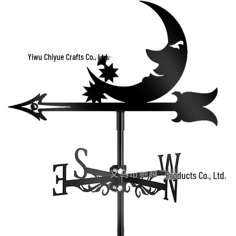 Weather Vane Ornament: Outdoor Wrought Iron Spray-Painted Roof Decoration Metal Craft