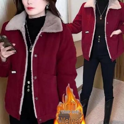 Petite Women's Winter 2025 Warm Plus-Velvet Jacket - Stylish, Thick Outerwear