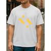 European sizes Geometric Pattern Short-sleeved T-shirt, Versatile Daily Top, All-season Casual Style Very Versatile Men's T-shirt, Round-neck Top