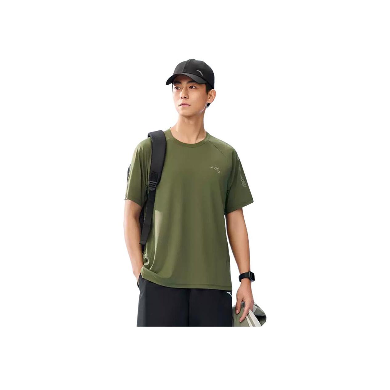 

Anta Breathable Versatile Casual Short Sleeve T-Shirt With Letter Round Neck Unisex Tops 952525109-3 L