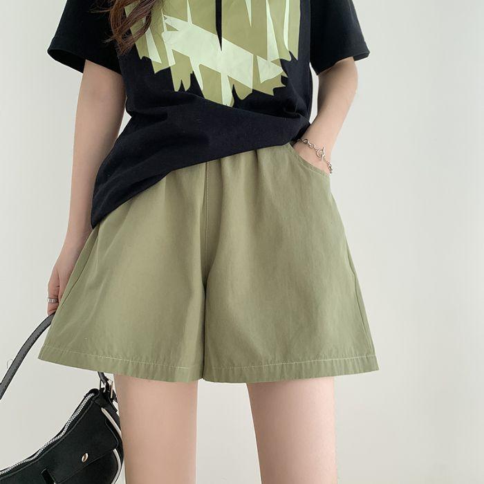 

Working Shorts for Women s In Summer Thin High-Waisted Drooping Small Person Casual Wear Oversized Slim A-line Wide-leg Fi Practical Use M