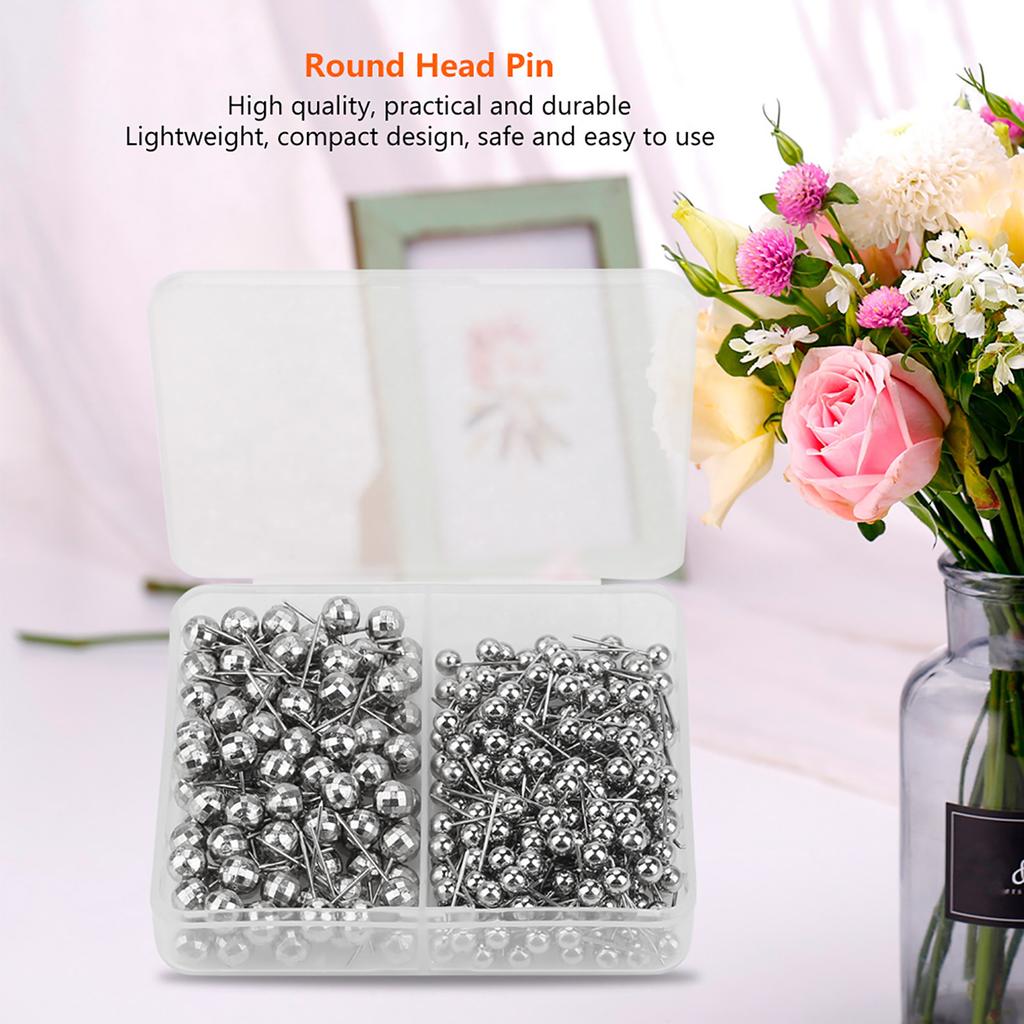 300pcs Round Pearl Head Pins Dressmaking Sewing Fixed Marking Practical Tool
