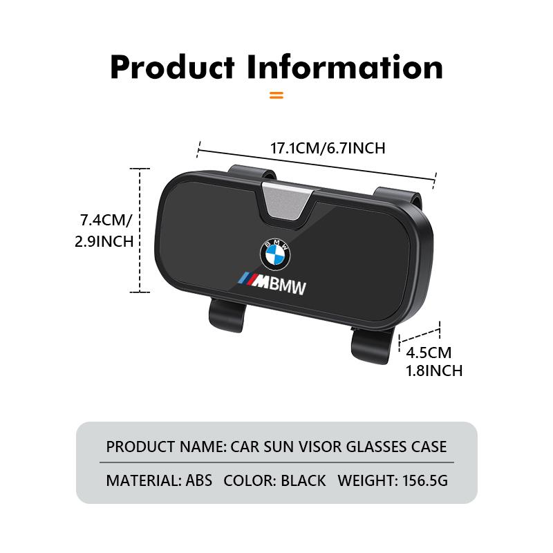 bkrna3 Car Glasses Sun Visor Glasses Holder Anti-Scratch Case Storage Box For BMW M Performance E36 E46 E60 E90 E91 E92 E93 F30 F20