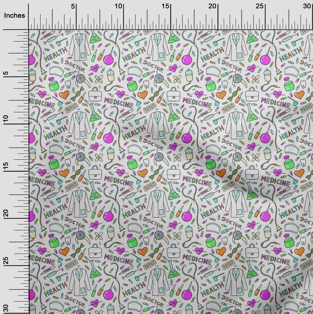 oneOone Cotton Flex Fuschia Pink Fabric Tool Sewing Material Print Fabric By The Yard 40 Inch