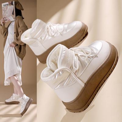 High-top Snow Boots, Piled and Thickened In Winter, New Outer Wear, Warm and Non-slip Short Cotton Shoes K