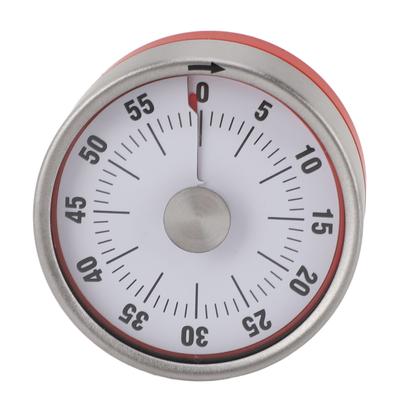 Mechanischer Countdown-Timer, 60 Minuten, magnetisch, Edelstahl, visueller Küchentimer zum Kochen für Kinder