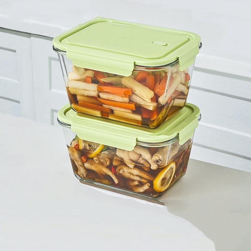 Hualuofuxiang Microwave Safe Glass Food Storage Container (2-Pack)