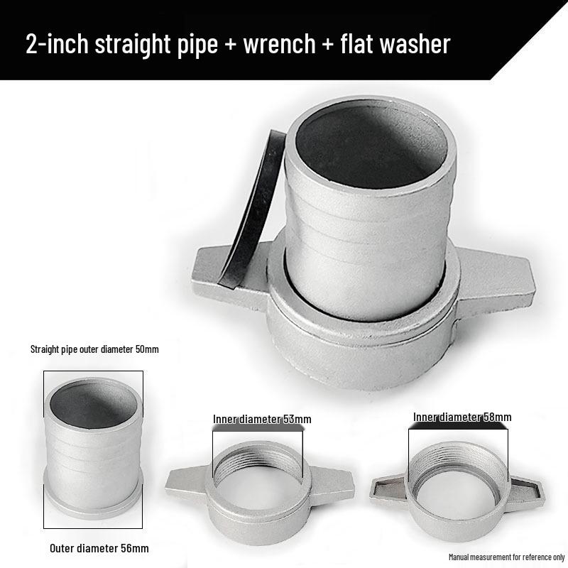 Gasoline Engine Water Pump Complete Accessory Set: Self-Priming Pump with 2/3/4 Inch Aluminum Connector, Straight Pipe, and Flat Washer.