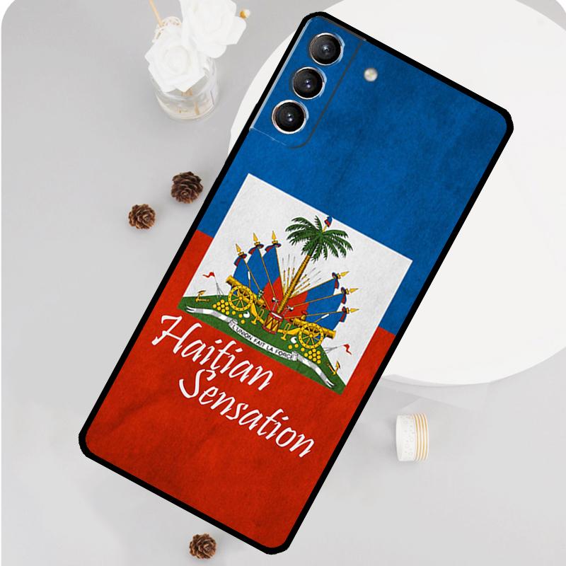 Vintage Haiti Haitian Flag Phone Case For Samsung Galaxy S25 S26 Ultra S20 S21 S22 S23 S24 S10 Plus S25 FE Funda Cover