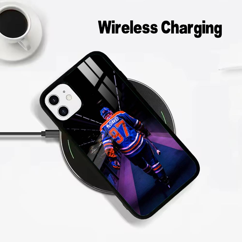 Hockey su Ghiaccio C-Connor McDavid Per IPhone17 16 15 14 13 12 11 Plus Pro Max Plus Caricatore Wireless Cover per Telefono