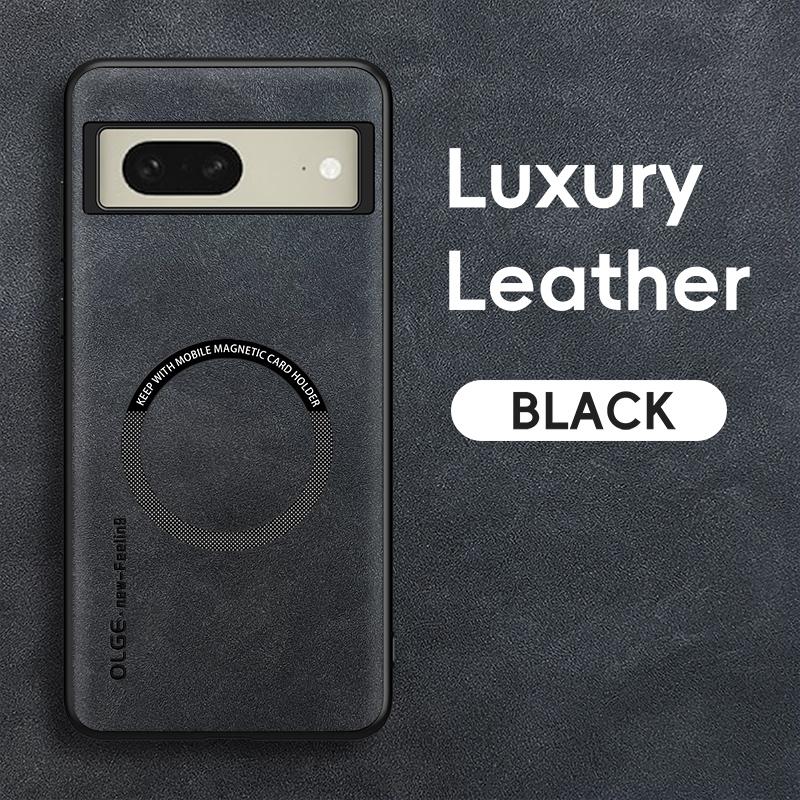 For Google Pixel 8 8 Pro 8A Fine Hole Sheepskin Magnetic TPU Soft Edge Anti-Drop Anti Fingerprint Phone Case