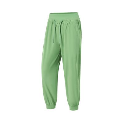 Li Ning Womens Fitness Series UV Resistant Ice Feel Comfortable Moisture Wicking Loose Knit Sports Pants Women Bottoms Stone-Moss-Green AKYU436-3