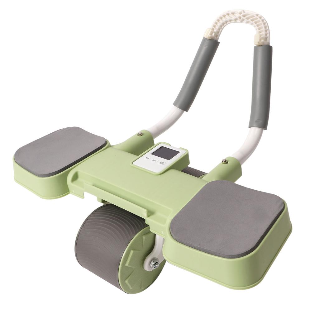 Ab Exercise Roller Automatic Springback Anti Slip Dual Wheel Detachable Abdominal Wheel with Knee Mat for Home Gym