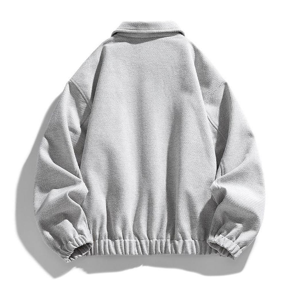 Men's Lapel Advanced Sense With Everything Solid Color Jacket Trend Plus Size Loose Casual Coat