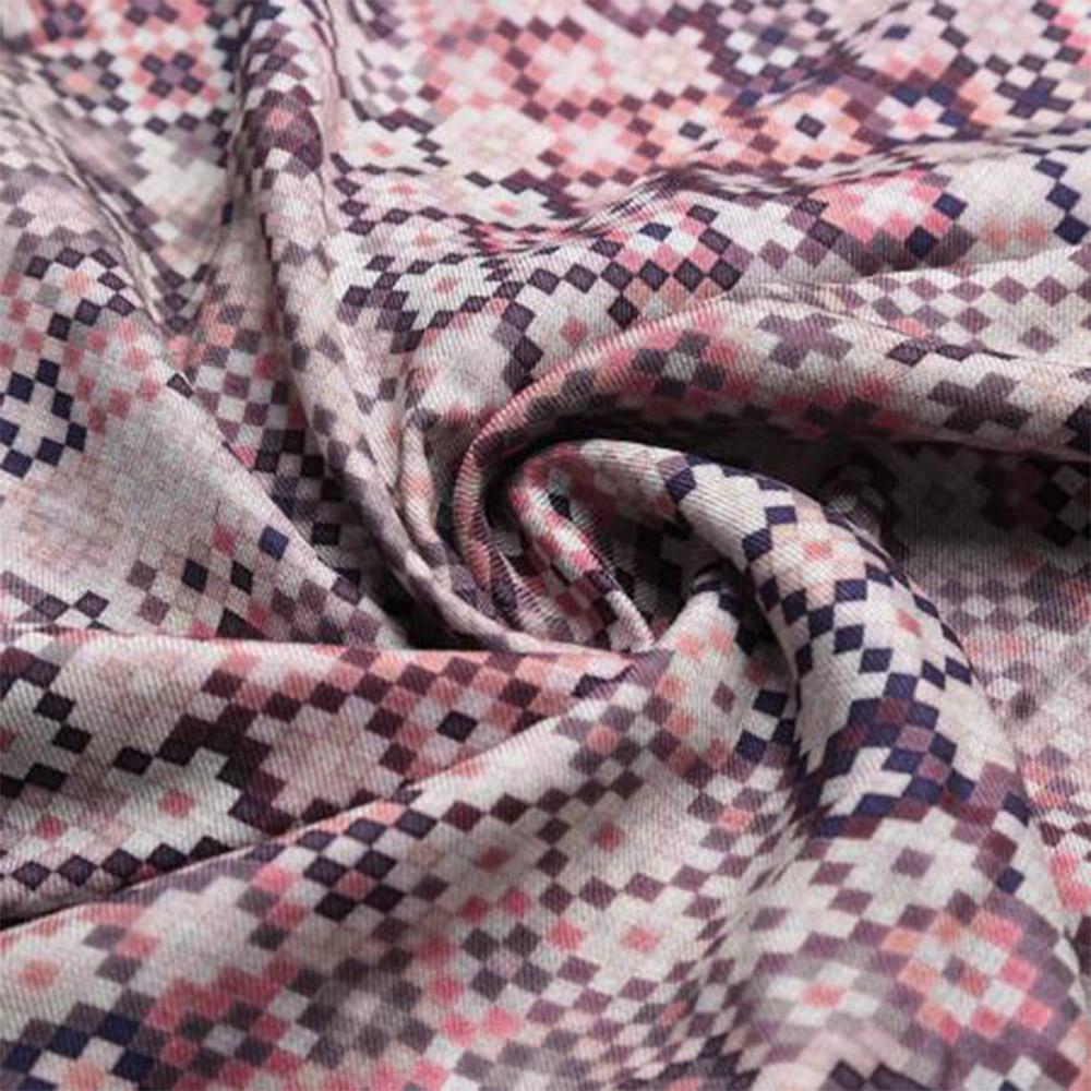 Emporio Armani FW22 Mosaic Pattern Printed Long Sleeve Shirt Men Shirts Gray Pink H31FA1-C114C-037
