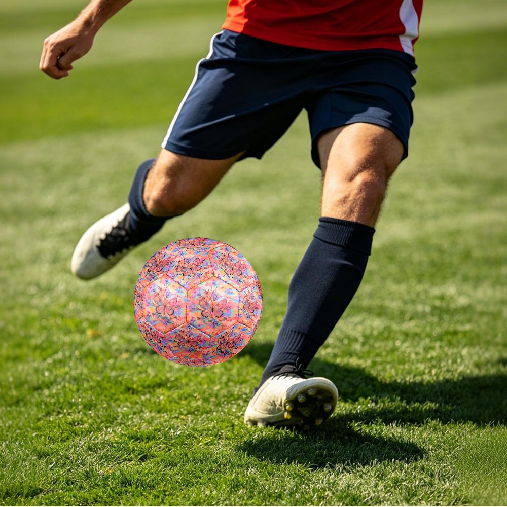1pc Butterfly Garden Dreams Theme Soccer Ball Football, Size 5, Lightweight PVC, Outdoor Training Soccer Ball,Gift J6142
