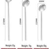 Long Handle Gold Stainless Steel Dessert & Coffee Spoon - 410 Stainless Steel, Small Round Design