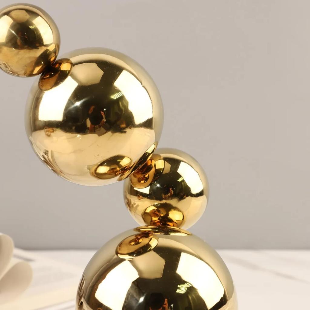 Metallhandwerk Geometrische Metallkugeln Stapelkunstwerke Goldkugel Metall Dekofiguren Heimdekorationszubehör