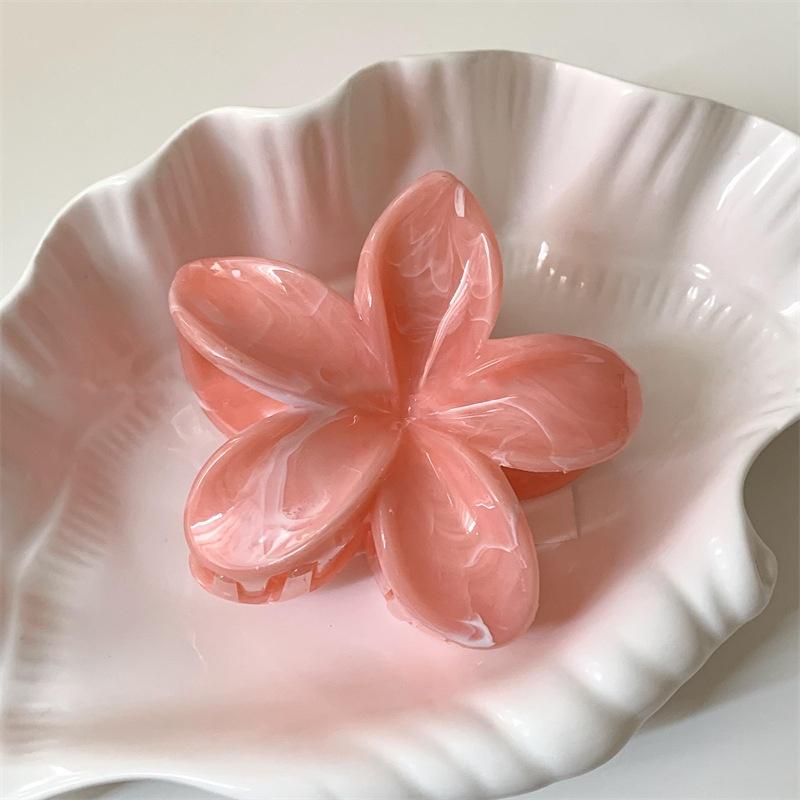 Farbverlauf Frangipani Haarspange Damen Vielseitig Süß Resort Fee Haifisch-Clip Vintage Haaraccessoires