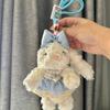Christmas Bunny Plush Toy Keychain Cartoon Rabbit Soft Stuffed Doll Pendant Car Key Ring Backpack Bag Decor Kid Gift