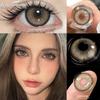 EYESHARE 1 Pair Brown Doll Contact Lenses for Eyes Natural Look Gray Pupils Big Eyes Softlens Annual Use