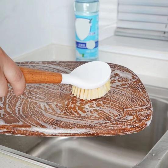 Pot Brush Non-Slip Handle Sturdy Bristles Pot Cleaning Brush Kitchen Sinks Pans Pots Plates Dish Brush with Hanging Loop