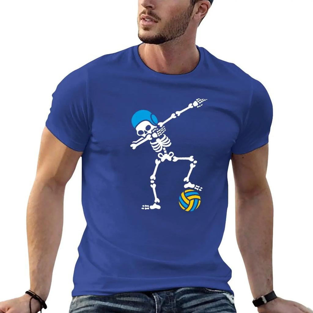 Dab dabbing skeleton Water polo Halloween Waterpolo swimming T-shirt sports fans vintage plain black t shirts