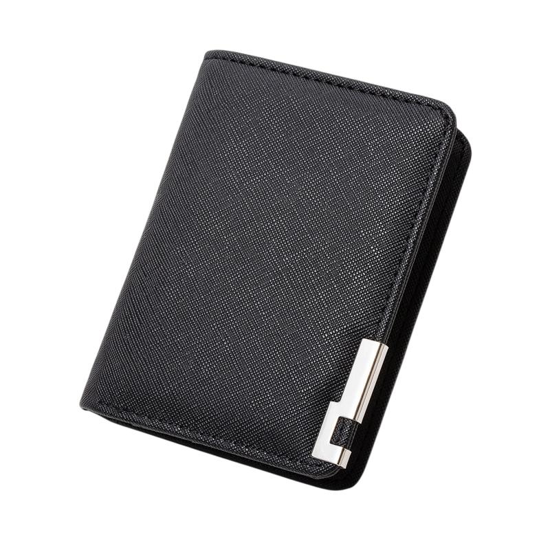 

Black Faux Leather Slim Business-Style Wallet With Multiple Card Slots Credit Card & Driver S License Holder Geometric Design чорний
