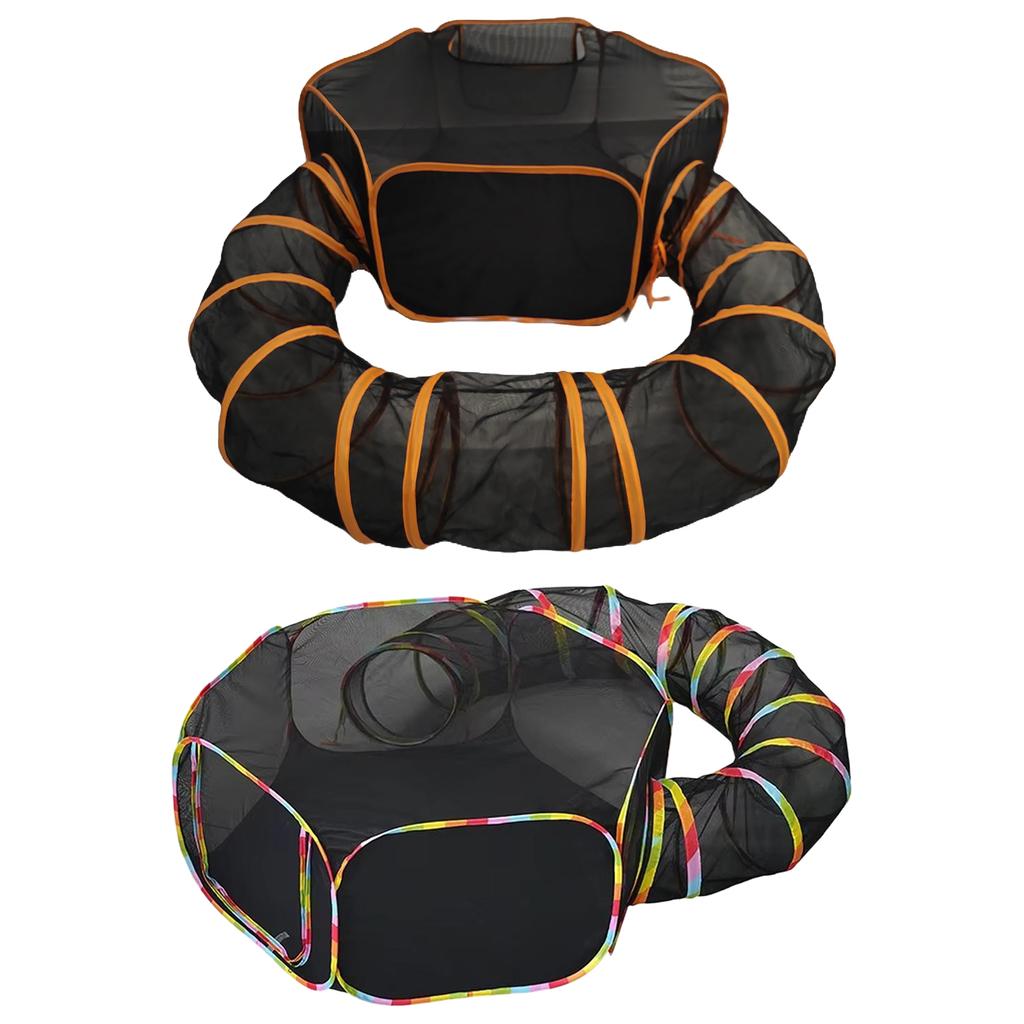 Circle Cat Tunnel Collapsible Outdoor Cat Enclosures Playground Large Pet Tunnel Cat Enclosures for Kitten Rabbit Bunny Ferret