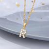 Cubic Zirconia Initial Letter Pendant Necklaces For Women Stainless Steel Gold Color Chain Alphabet Chokers Jewelry Accessories