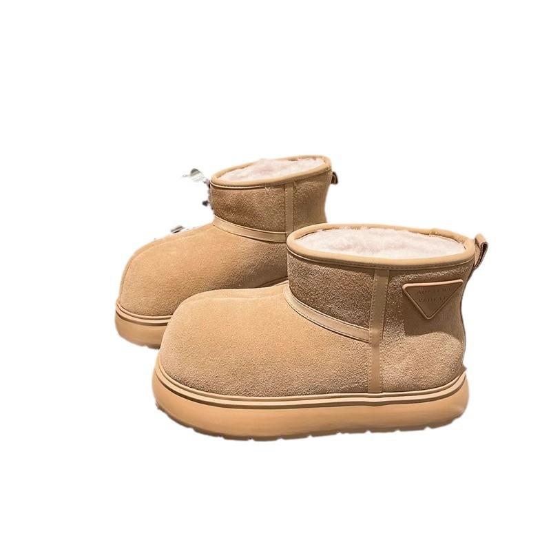 Warm Thick-soled Snow Boots Women's 2025 New Winter Outdoor Piled Thickened Big-headed Short Boots Northeast Cotton Shoes