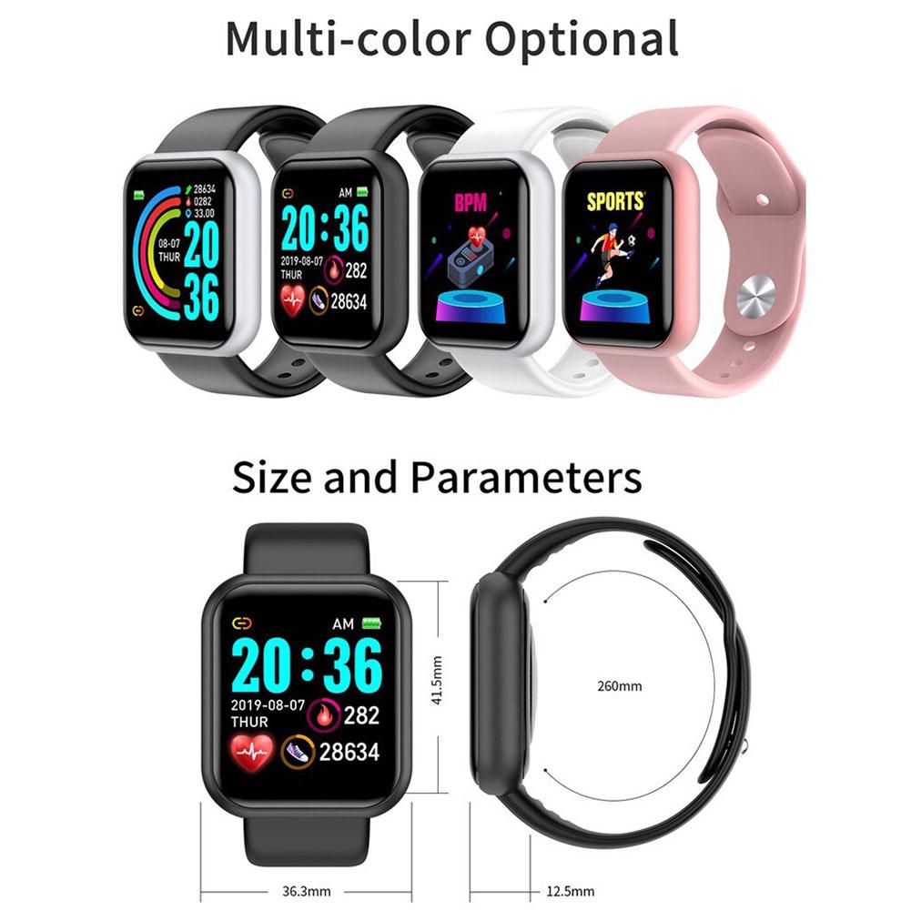Y68 Smart Watch Heart Rate Monitor Smartwatch Blood Pressure Fitness Watch Compatible For Android Iso Phones