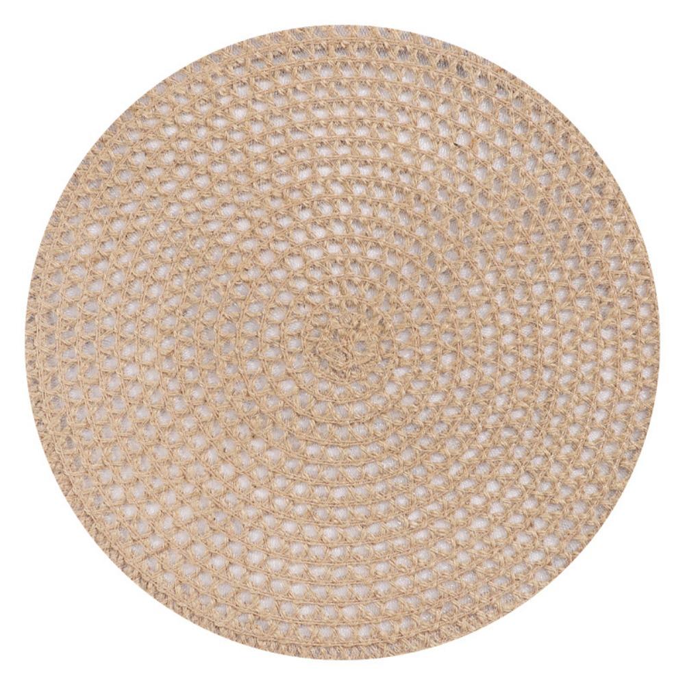 New Woven Dining Placemats Heat-resistant Round Insulation Mat Washable Boho Style Table Mat For Coffee Kitchen Dining Room