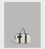 Korean-Style Boston Wax Leather Handbag with Bow Accent