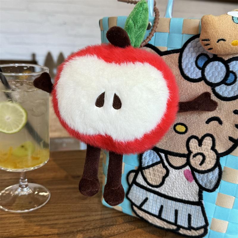 Fun Vegetables Fruit Plush Pendant Apple Mushroom Doll Plush Toy Bag Keychain Popular Small Pendant