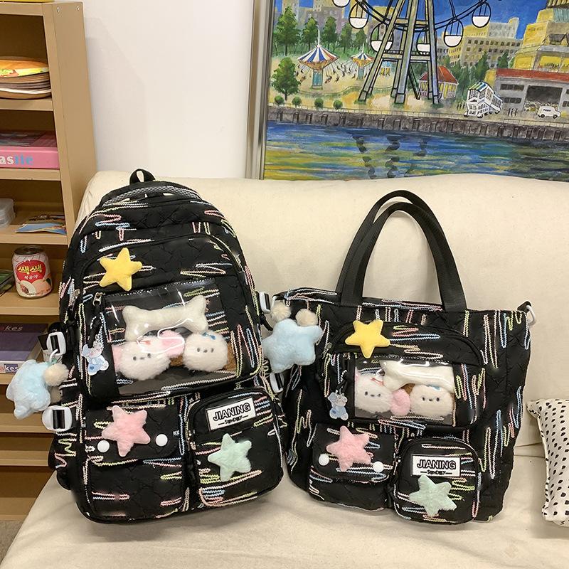 Schoolbag Children Elementary School Students Junior High School Girls Multi Layer High Value Ins Pain Bag Backpack