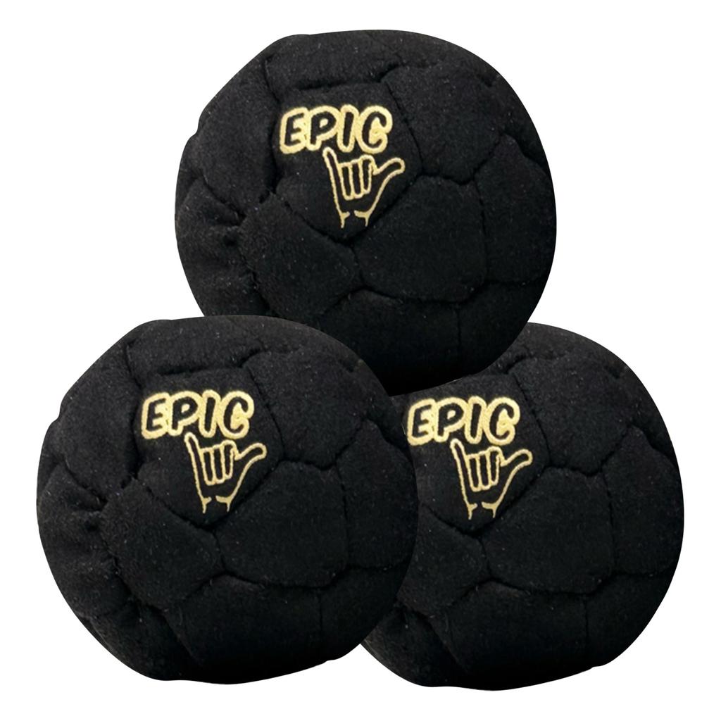 Epic 3pcs Handmade Woven Footbag Set with Carrying Bag Outdoor Adult Fun Crochet Foot Sack Sandbag for Recreational Use
