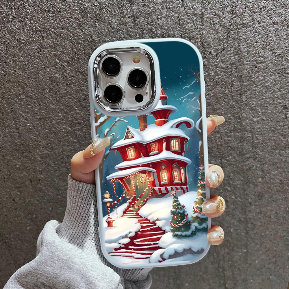 N103 Neujahr Frohe Weihnachten Design Art Weiche Telefonhüllen für iPhone 16 Pro Xiaomi 11 Lite Redmi 13C Note 11s Plating Rahmen Kameraschutz Rückseite