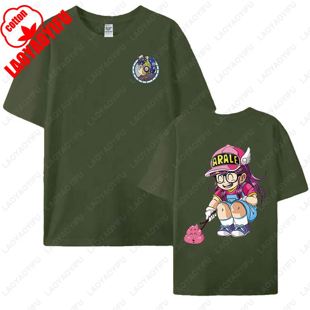 Kawaii Arale T-shirts Man Women Graphic Japanese Manga Tshirt Y2k Clothes Cotton Short-sleev Tee Clothing Two-sided Printed Tops