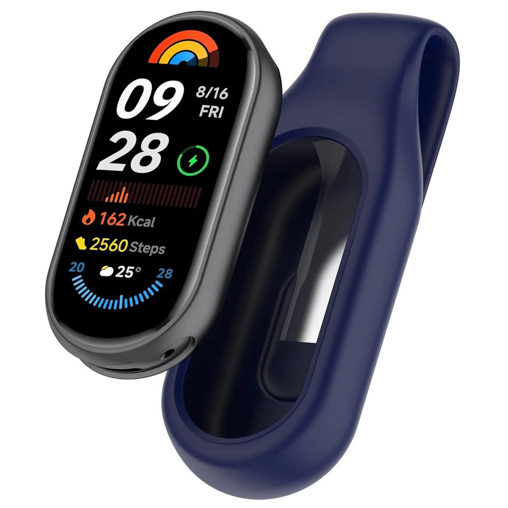 Silicone Storage Case Clip for Mi band 8/9/10 Series sport Protective Case with Steel Clip Closure xiaomi smart band 10 9 cover