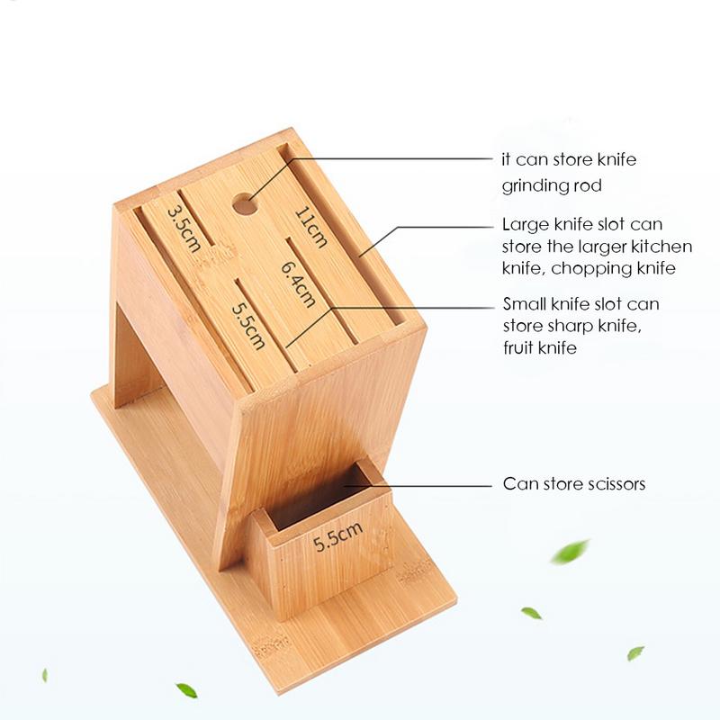 Bamboo Knife Block Stand for Kitchen Multifunctional Cutter Rack Holder Multifunctional Knife Storage Rack for Kitchen Supplies