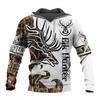 Pánska mikina s kapucňou Boar Hunter Lov zvierat Camo Tattoo Pulover Harajuku Ležérne mikiny ELK Hunte Oversized oblečenie s 3D potlačou