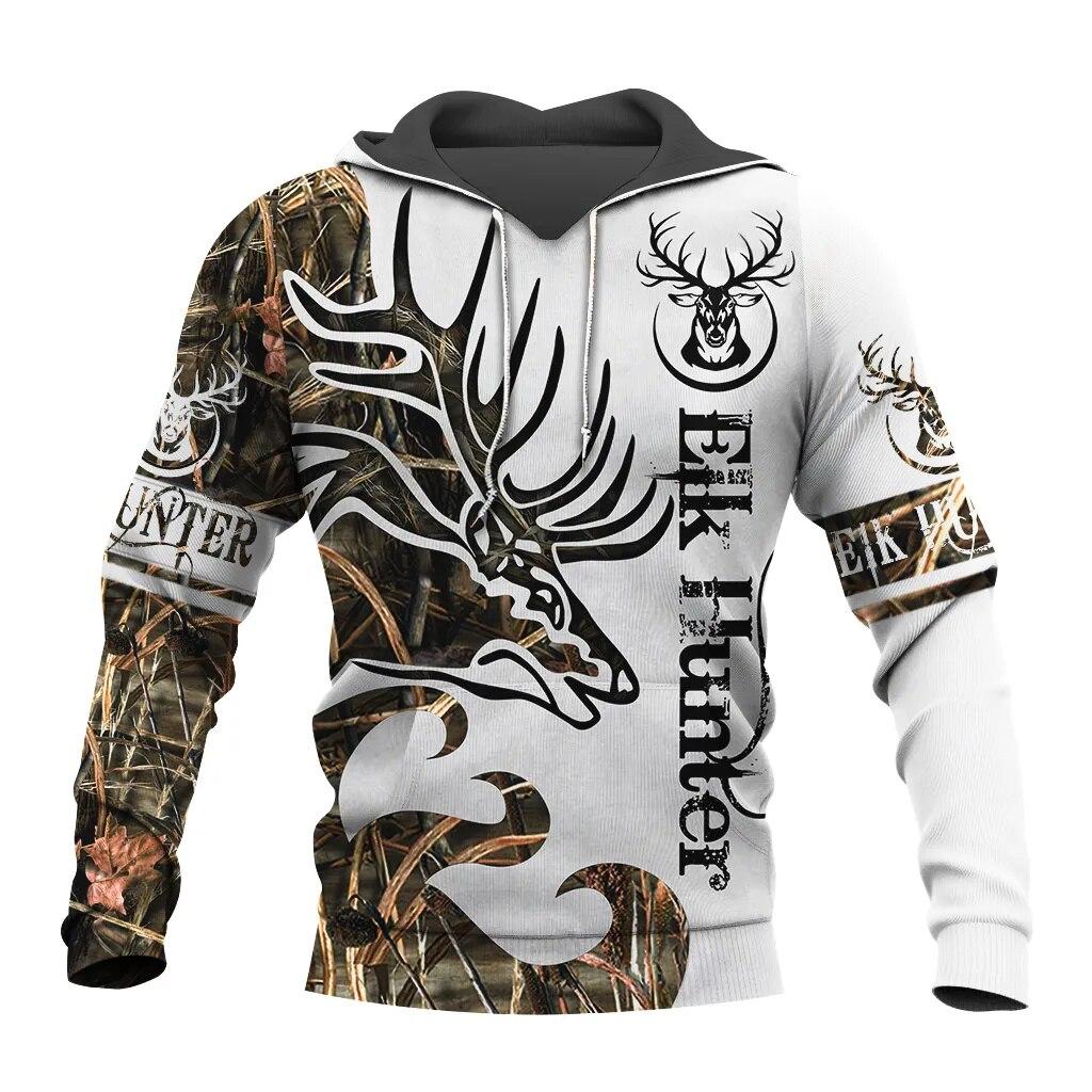 Pánska mikina s kapucňou Boar Hunter Lov zvierat Camo Tattoo Pulover Harajuku Ležérne mikiny ELK Hunte Oversized oblečenie s 3D potlačou