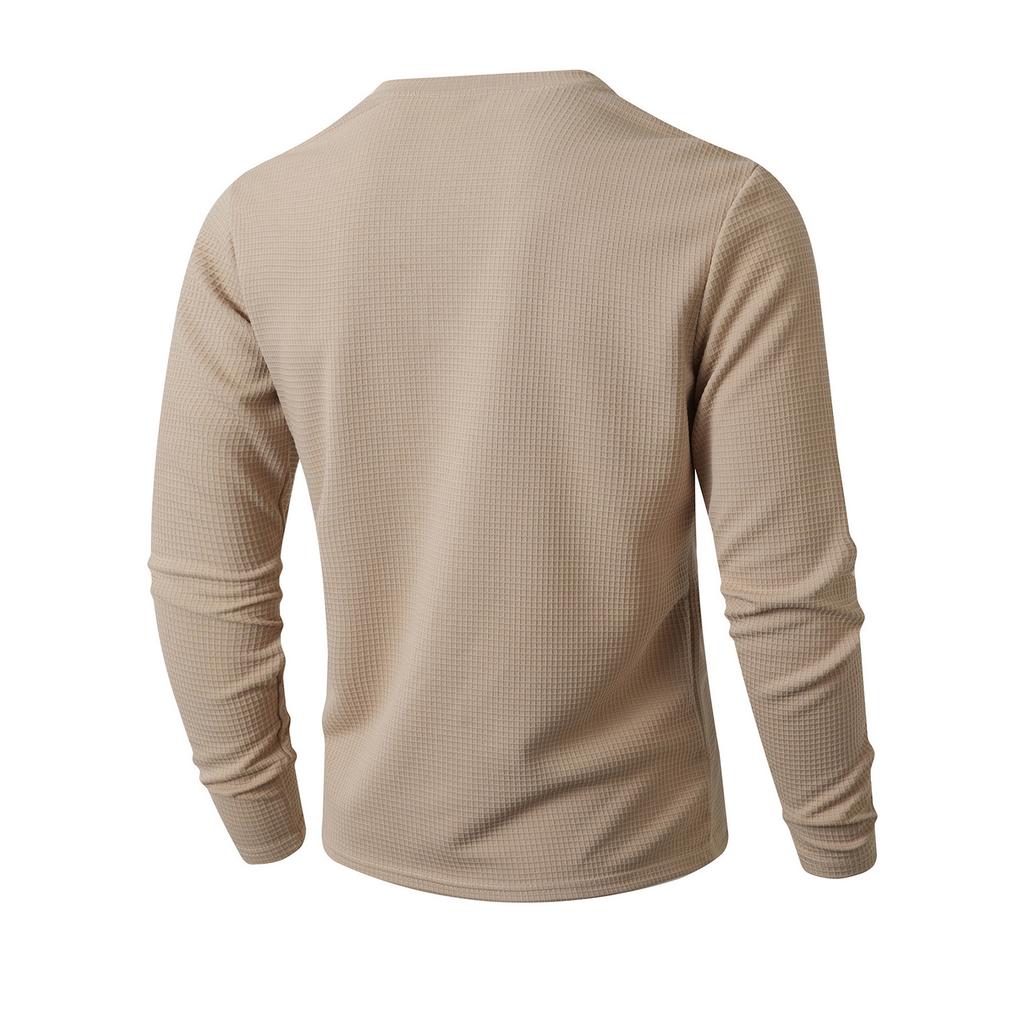 Men's Solid Color Long Sleeve T-Shirt Shirt Men's Casual Sports Top