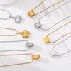 Hip-hop Personalized Rotatable Pendant Stainless Steel Plated 18K Gold Snake Chain Necklaces for Women