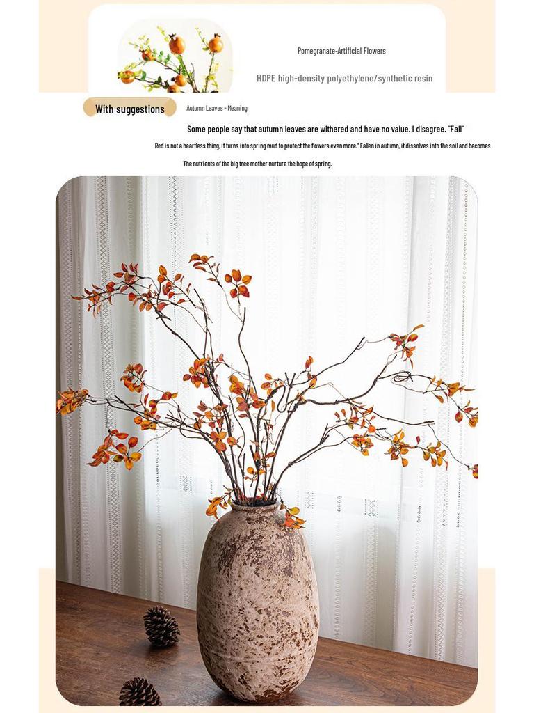 Wabi-Sabi Style Jingdezhen Ceramic Vase - Retro Coarse Pottery Centerpiece Jar