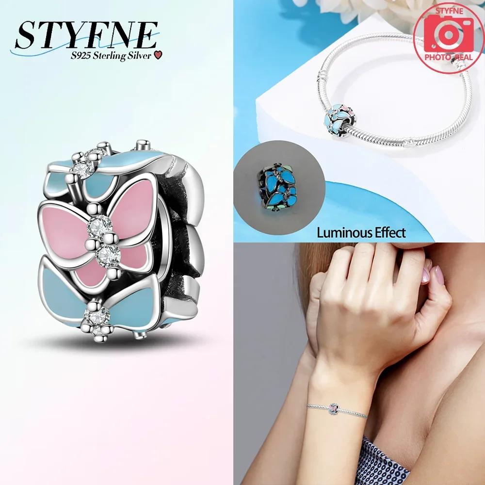 Classic Original Copper Charms Luminous Clawed Butterfly Glowing Stars Bead Fit Bracelet Women Jewelry Diy Fine Gift Making