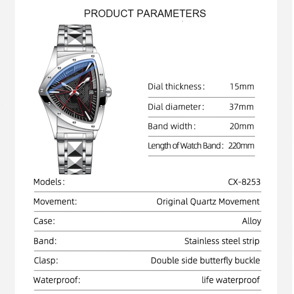 Mode Herrenuhr Quarz Armbanduhr Lässige Hohle Dreiecksuhr Luxus Herren Geschenk Uhr