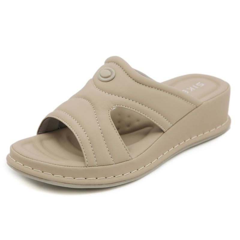 Frühlings- und Sommer-Europäische Sandalen für Damen Bequeme Hausschuhe für draußen Große Größe Lässig Leicht Süß Dicksohlige Hausschuhe