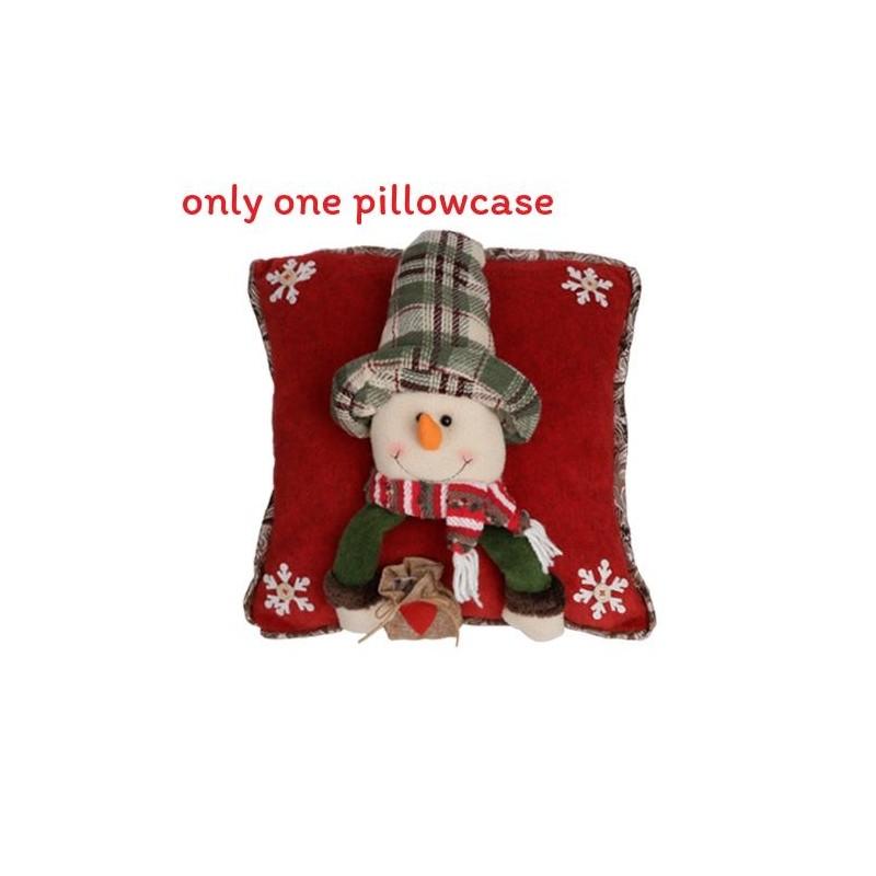 Christmas Pillow Cover Santa Snowman Reindeer 3d Fabric Decor For Holiday Couch Bedroom